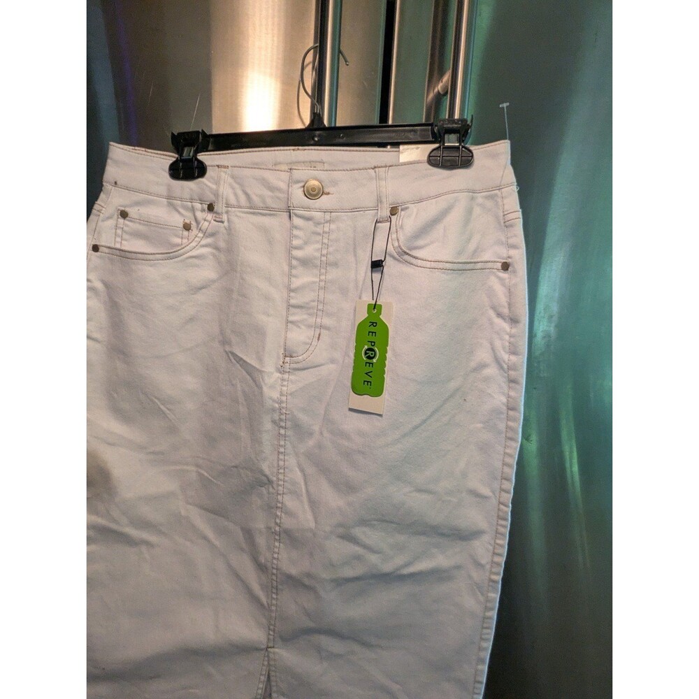 NWT Rachel Zoe Repreve High rise white maxi stretch  denim skirt sz 10. - Picture 8 of 8